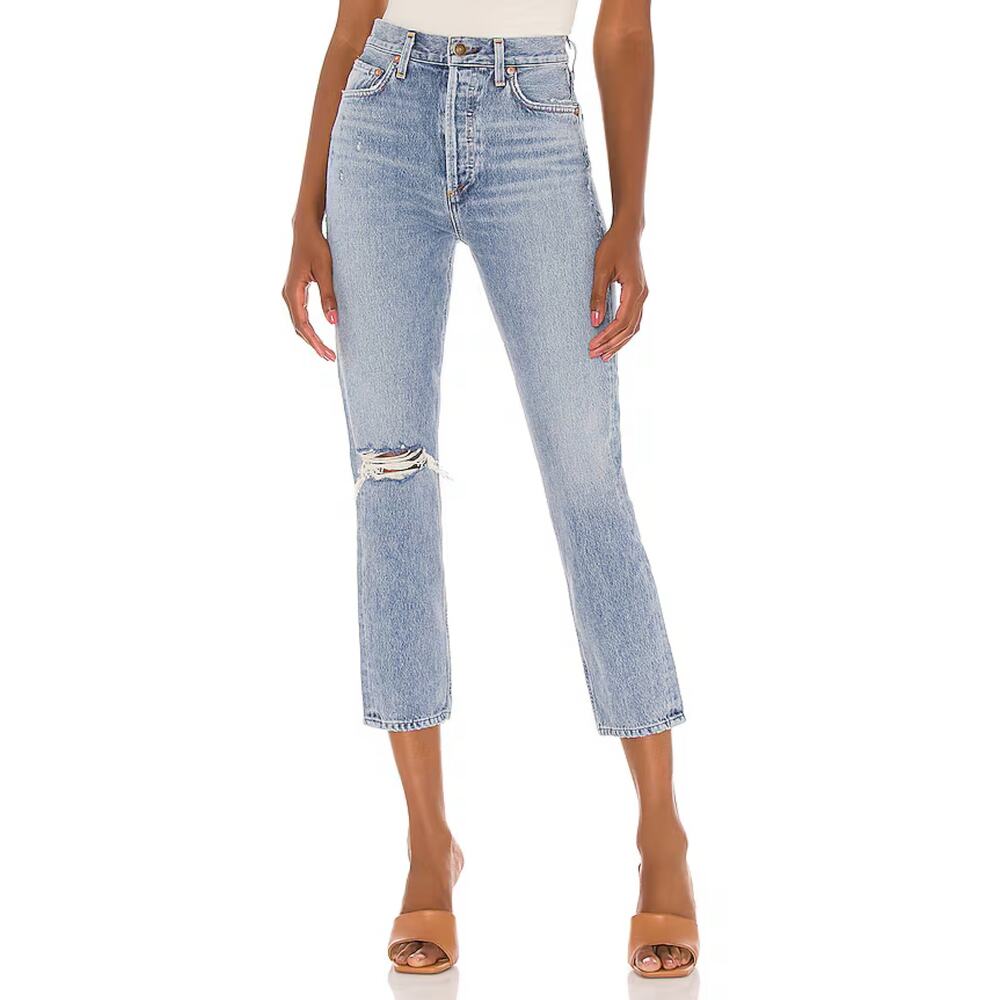 AGOLDE Riley High Rise Straight Crop Jean Endeavor Wash